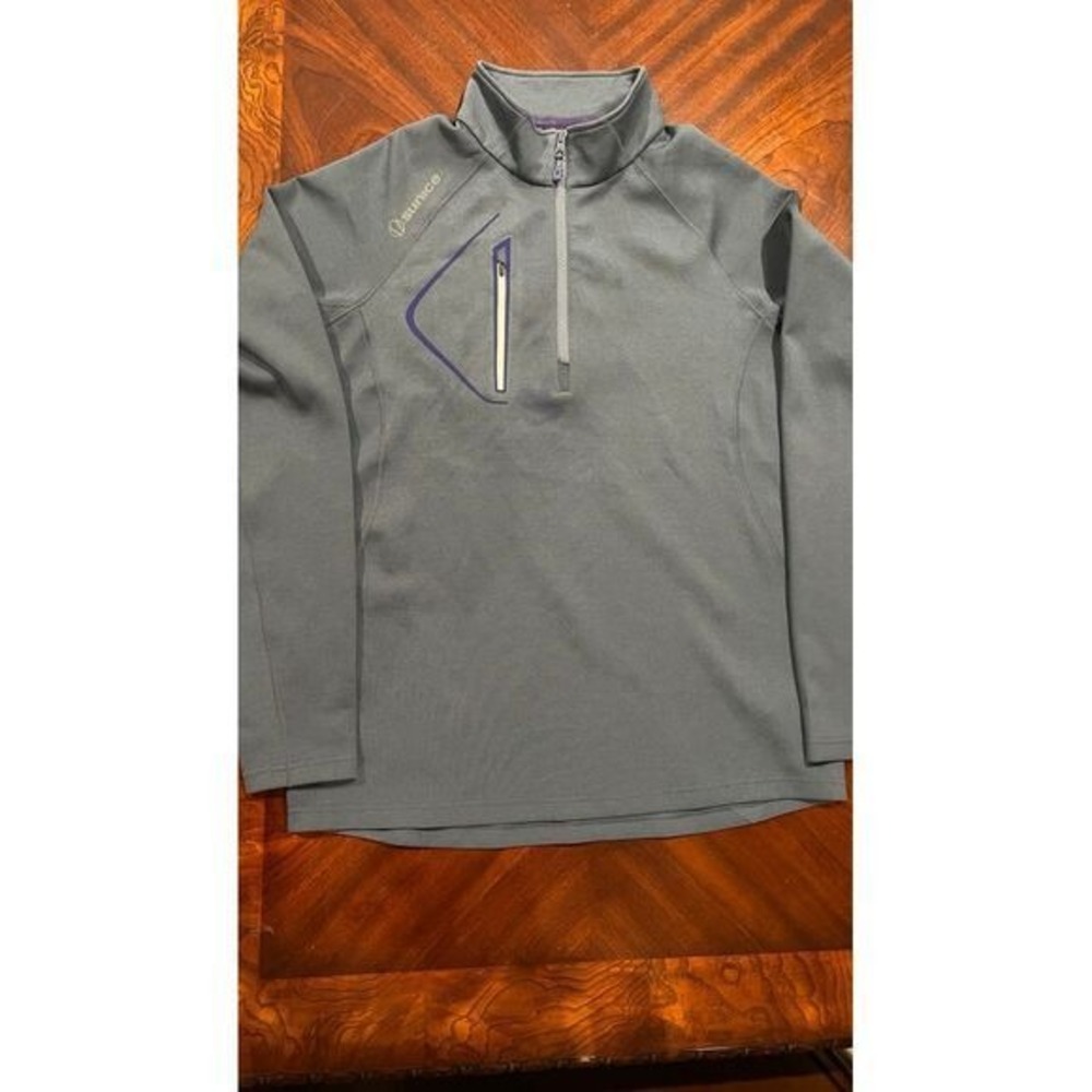 Sunice Mens Allendale Golf‎ 1/4 zip Pullover light blue Sz XL